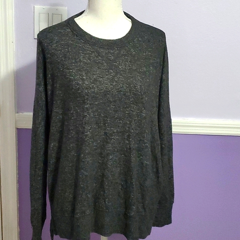 Aerie Charcoal Comfy Soft Slouchy Lounging Long Sleeve Oversized Sweater S